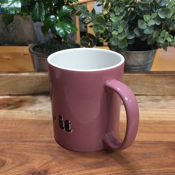 Go For It Coffee Mug Cup Stoneware Black Letter Print Room Essentials Gift - Picture 2 of 6